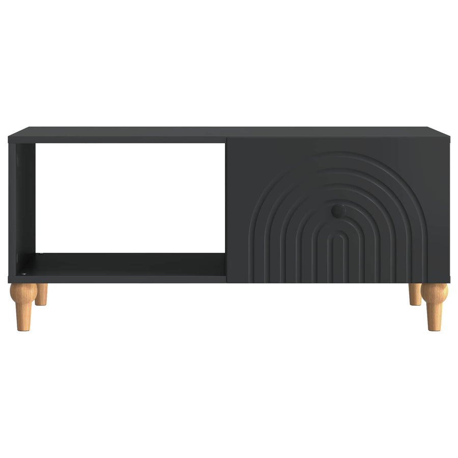 Salontafel Zwart 90 x 50 x 40 cm Bewerkt hout