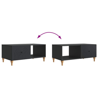 Salontafel Zwart 90 x 50 x 40 cm Bewerkt hout