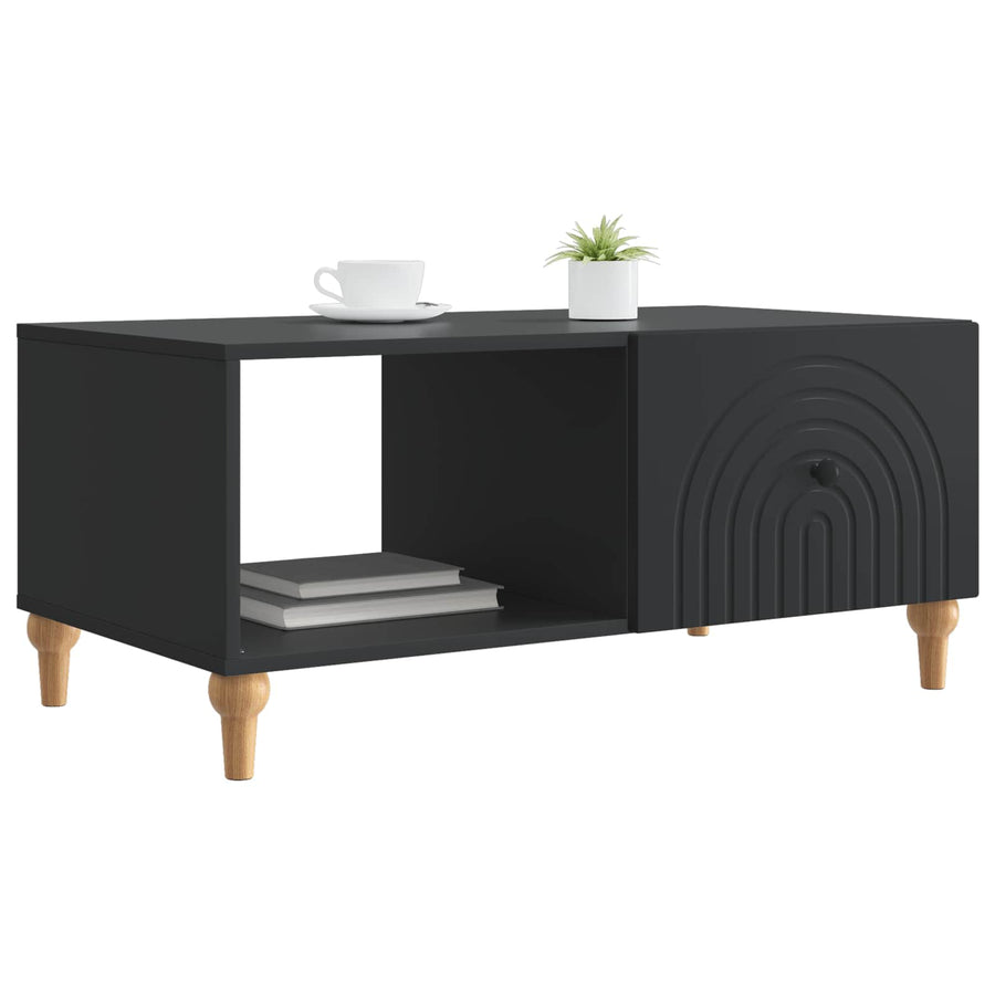 Salontafel Zwart 90 x 50 x 40 cm Bewerkt hout