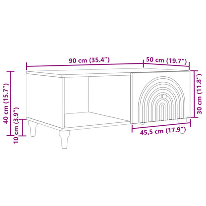Salontafel Sonoma Eiken 90 x 50 x 40 cm Bewerkt hout
