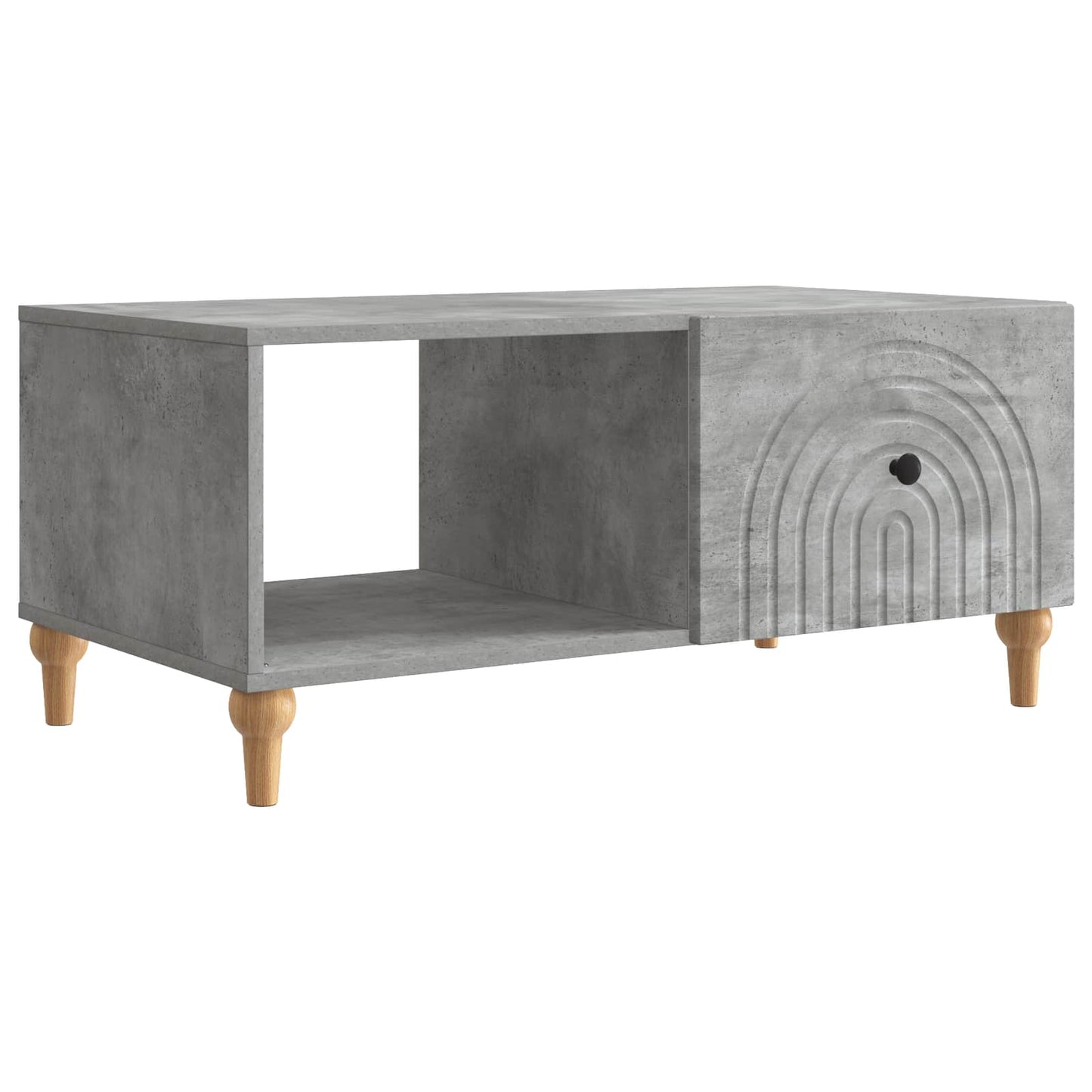Salontafel Betongrijs 90 x 50 x 40 cm Bewerkt hout