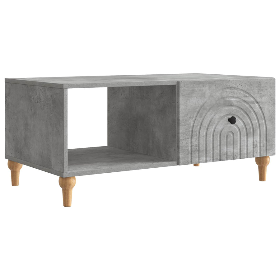 Salontafel Betongrijs 90 x 50 x 40 cm Bewerkt hout