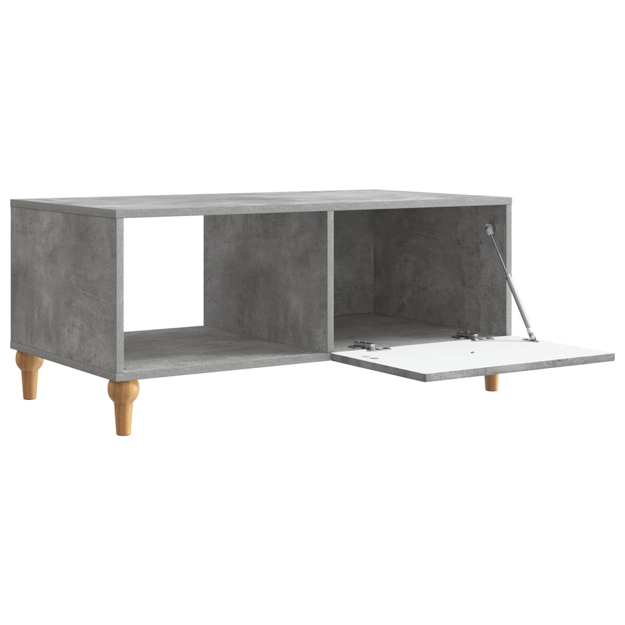 Salontafel Betongrijs 90 x 50 x 40 cm Bewerkt hout