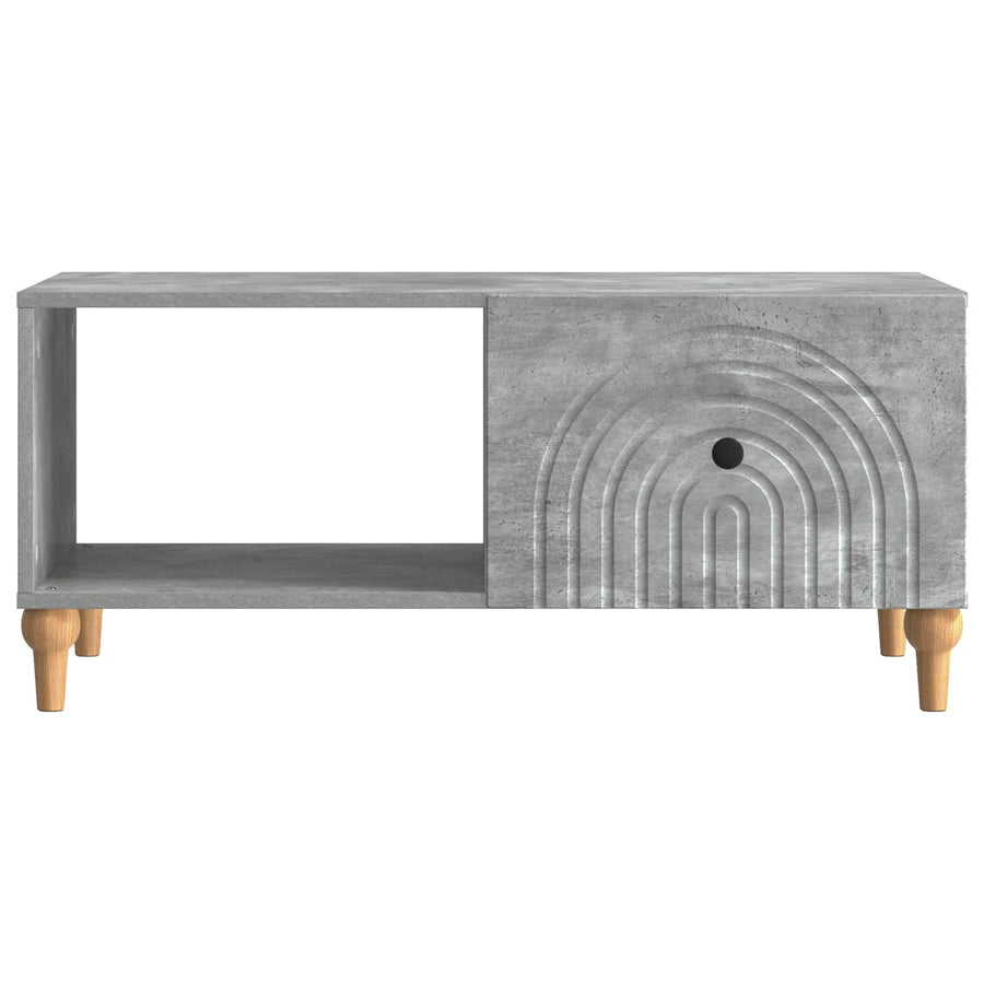 Salontafel Betongrijs 90 x 50 x 40 cm Bewerkt hout