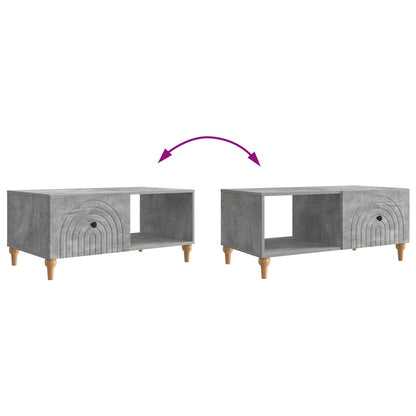 Salontafel Betongrijs 90 x 50 x 40 cm Bewerkt hout