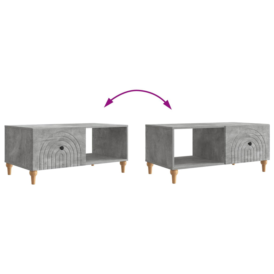 Salontafel Betongrijs 90 x 50 x 40 cm Bewerkt hout
