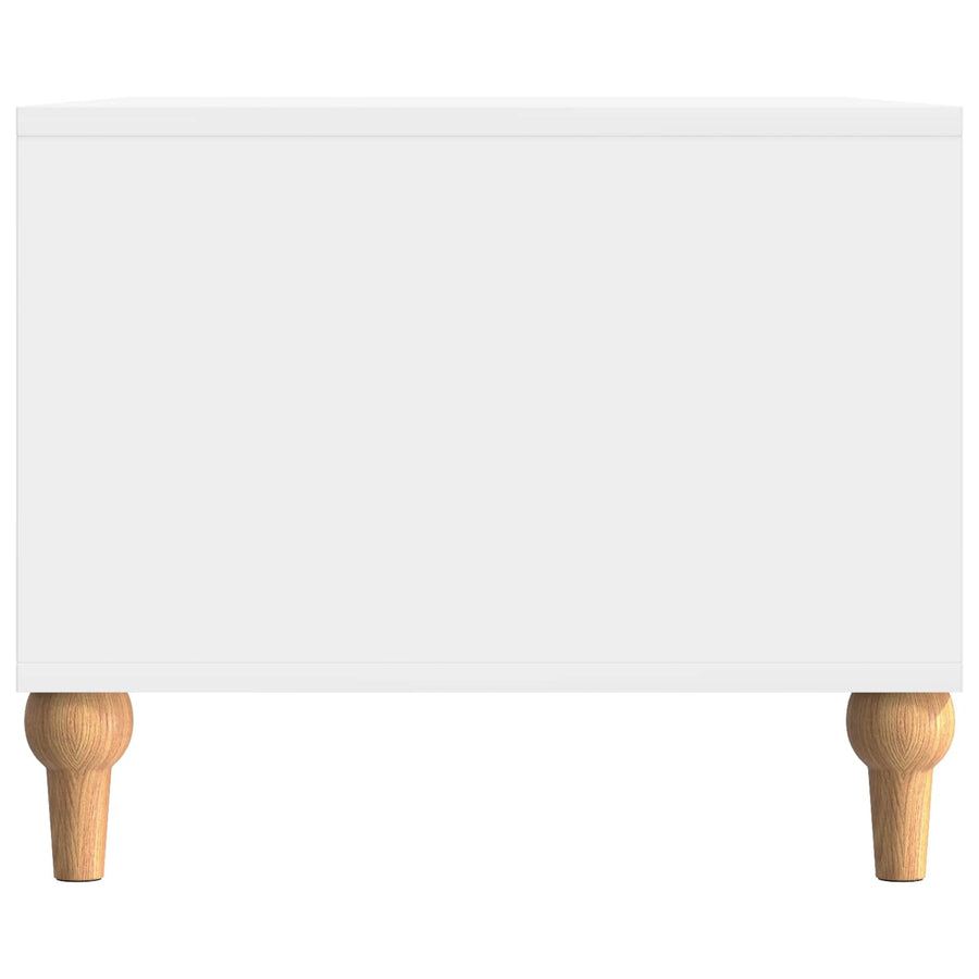 Salontafel Hoogglans Wit 90 x 50 x 40 cm Bewerkt hout