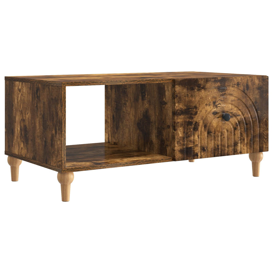 Salontafel Gerookt eiken 90 x 50 x 40 cm Bewerkt hout
