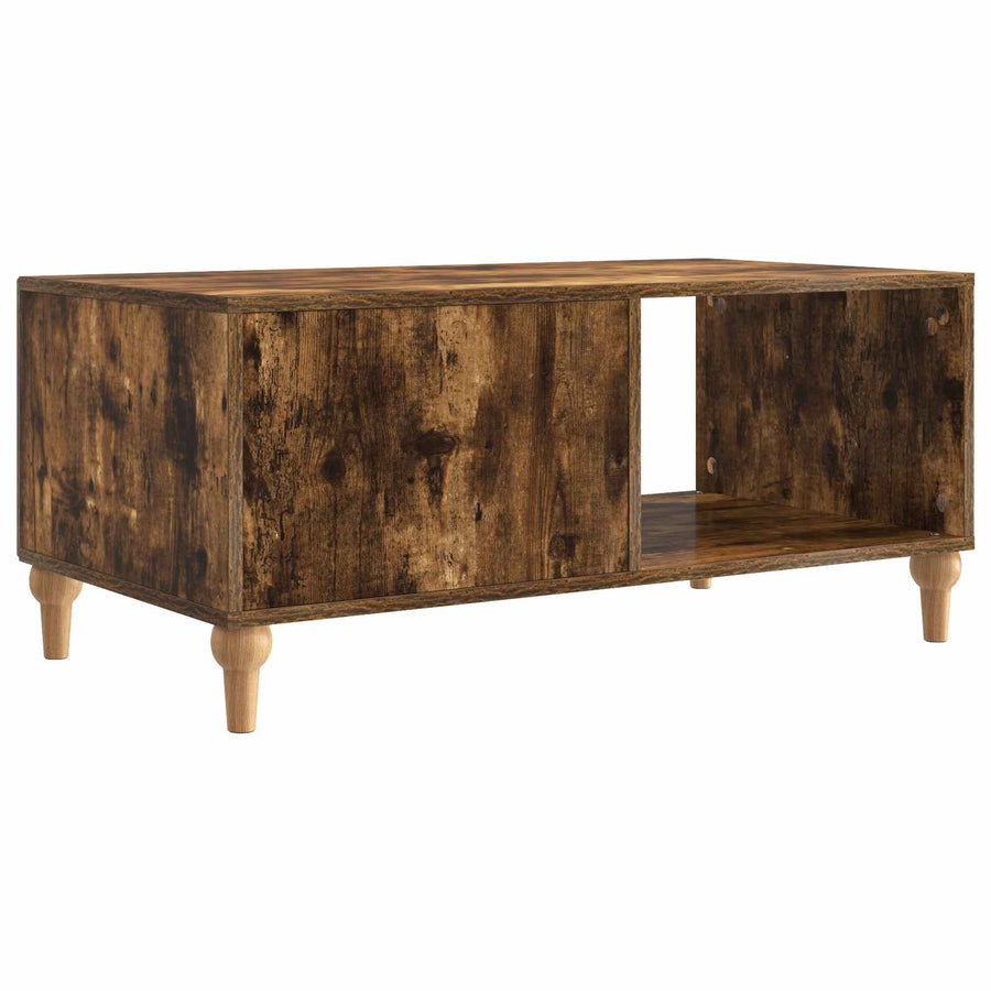Salontafel Gerookt eiken 90 x 50 x 40 cm Bewerkt hout
