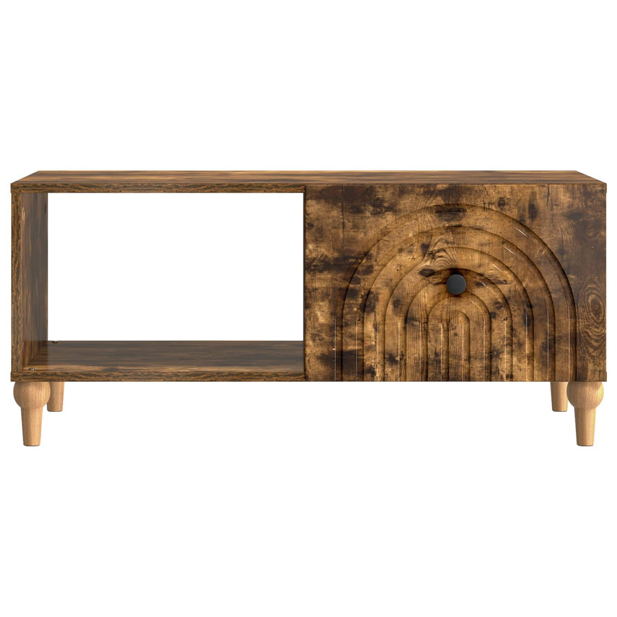 Salontafel Gerookt eiken 90 x 50 x 40 cm Bewerkt hout