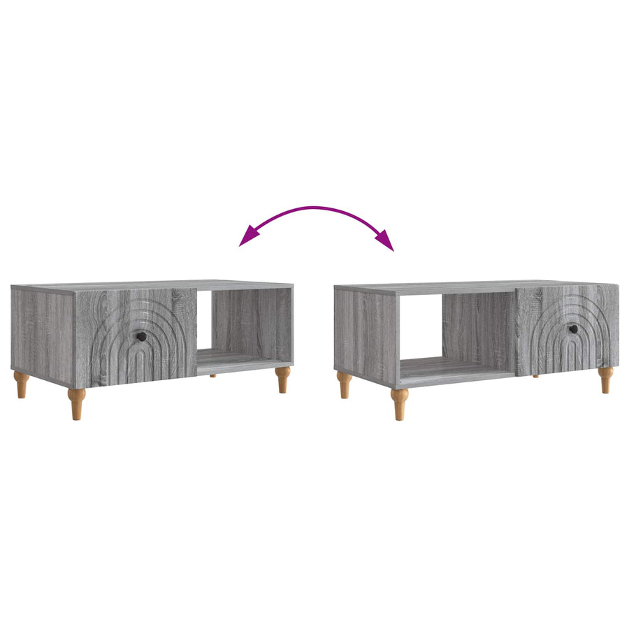 Salontafel Grijs sonoma 90 x 50 x 40 cm Bewerkt hout