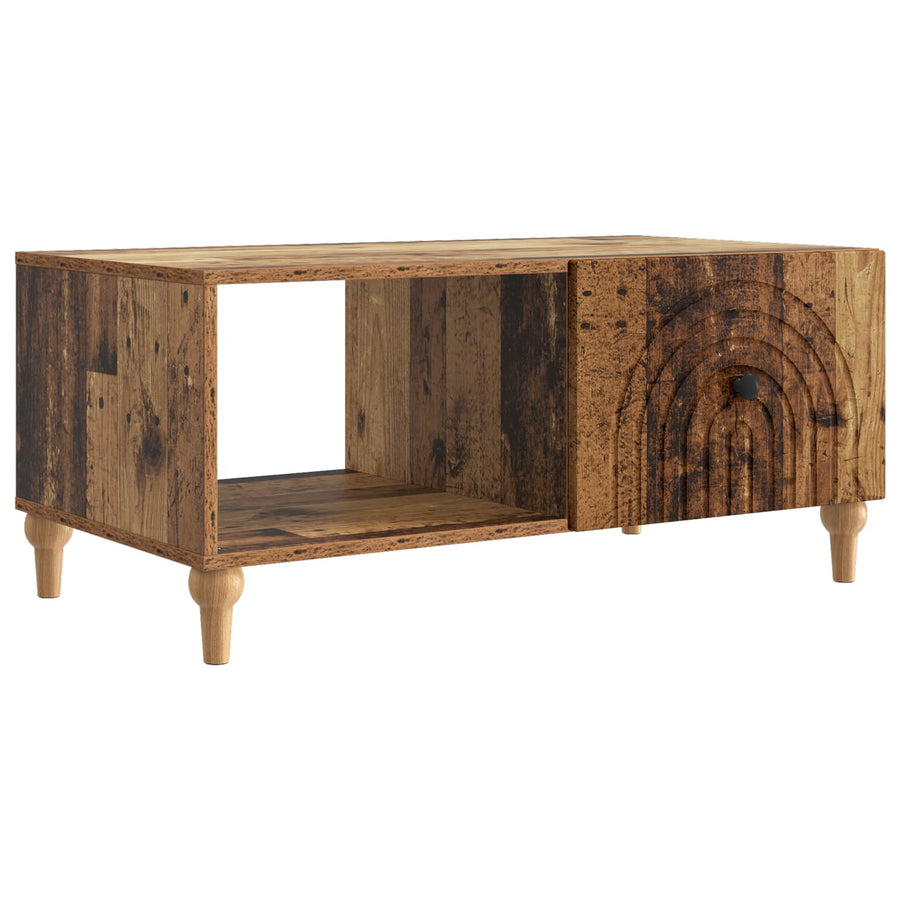 Salontafel Oud hout 90 x 50 x 40 cm Bewerkt hout