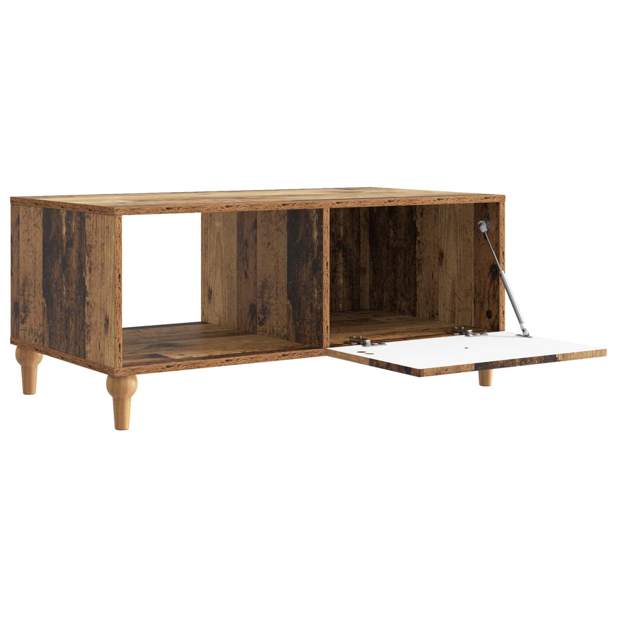 Salontafel Oud hout 90 x 50 x 40 cm Bewerkt hout