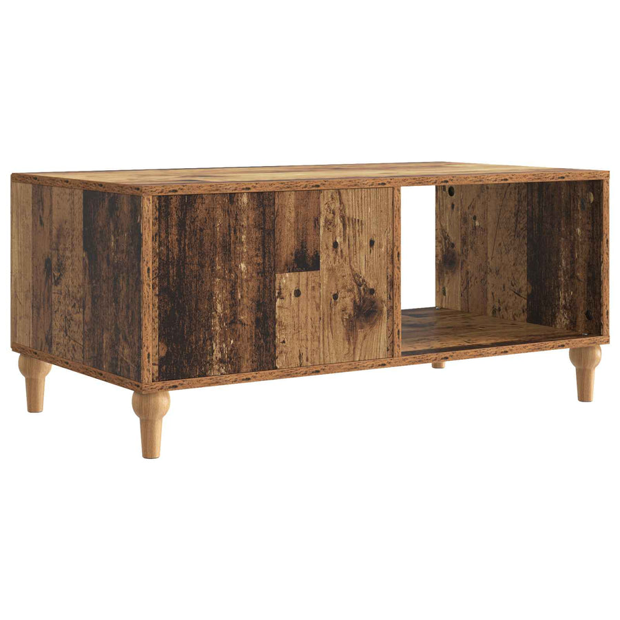 Salontafel Oud hout 90 x 50 x 40 cm Bewerkt hout