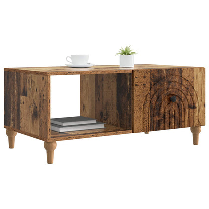 Salontafel Oud hout 90 x 50 x 40 cm Bewerkt hout