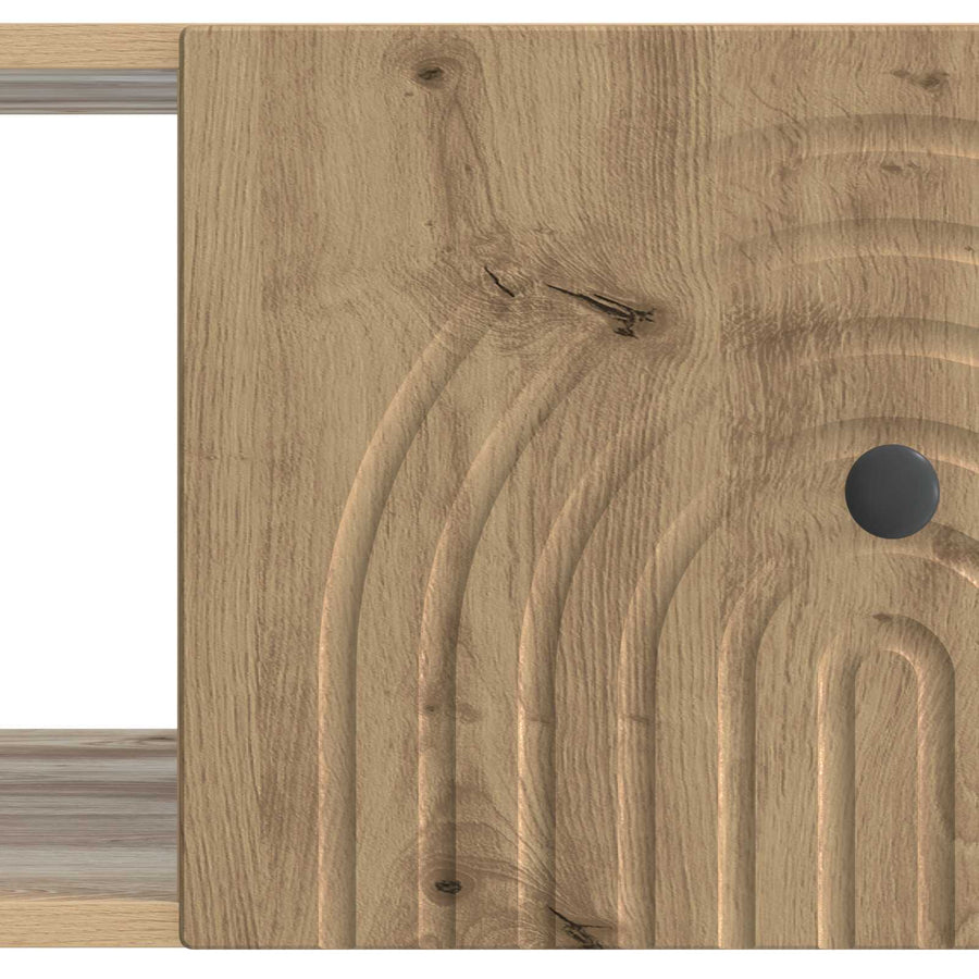 Salontafel Artisanaal eiken 90 x 50 x 40 cm Bewerkt hout