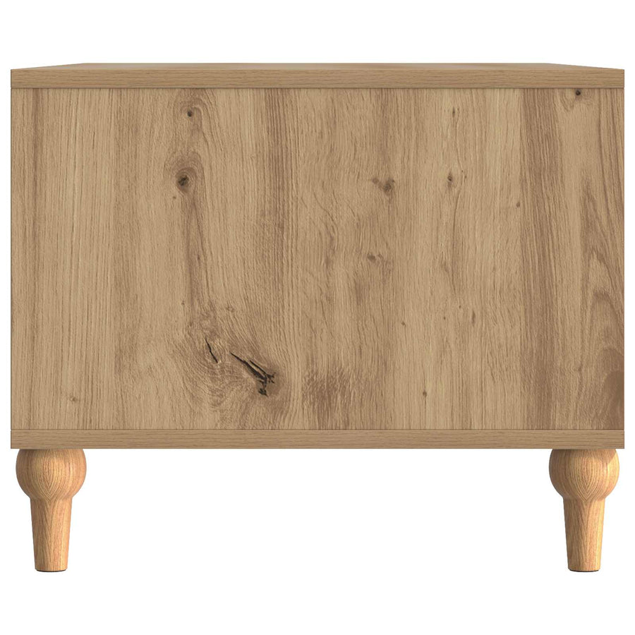 Salontafel Artisanaal eiken 90 x 50 x 40 cm Bewerkt hout
