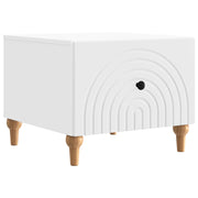 Salontafel wit 49x50x40 cm bewerkt hout met lade