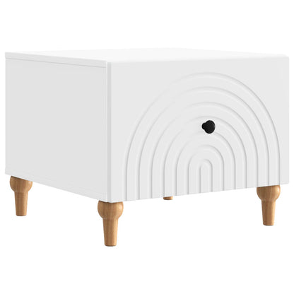 Salontafel met lade Wit 49 x 50 x 40 cm Bewerkt hout