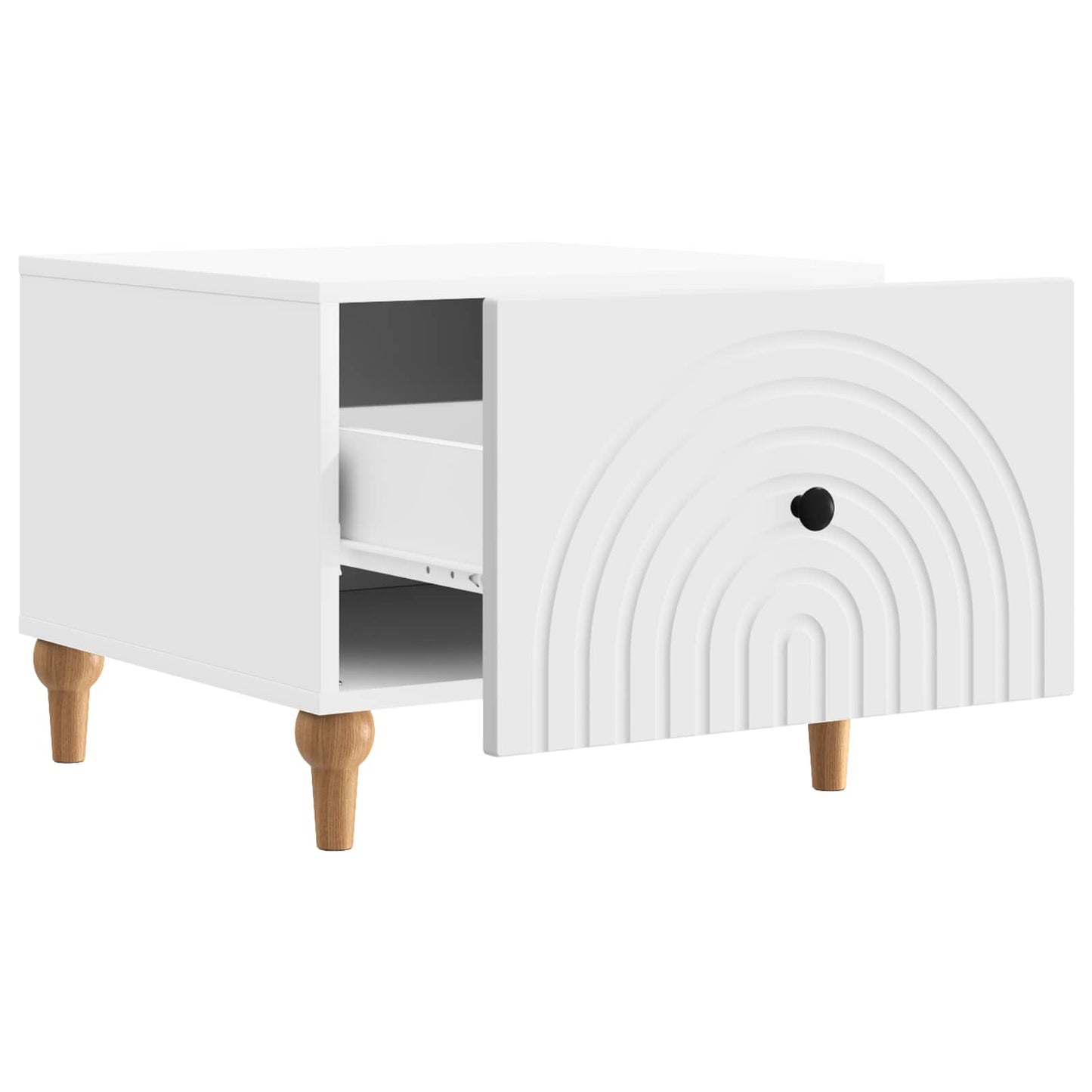 Salontafel met lade Wit 49 x 50 x 40 cm Bewerkt hout