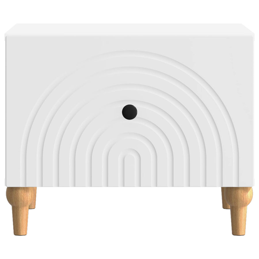 Salontafel met lade Wit 49 x 50 x 40 cm Bewerkt hout