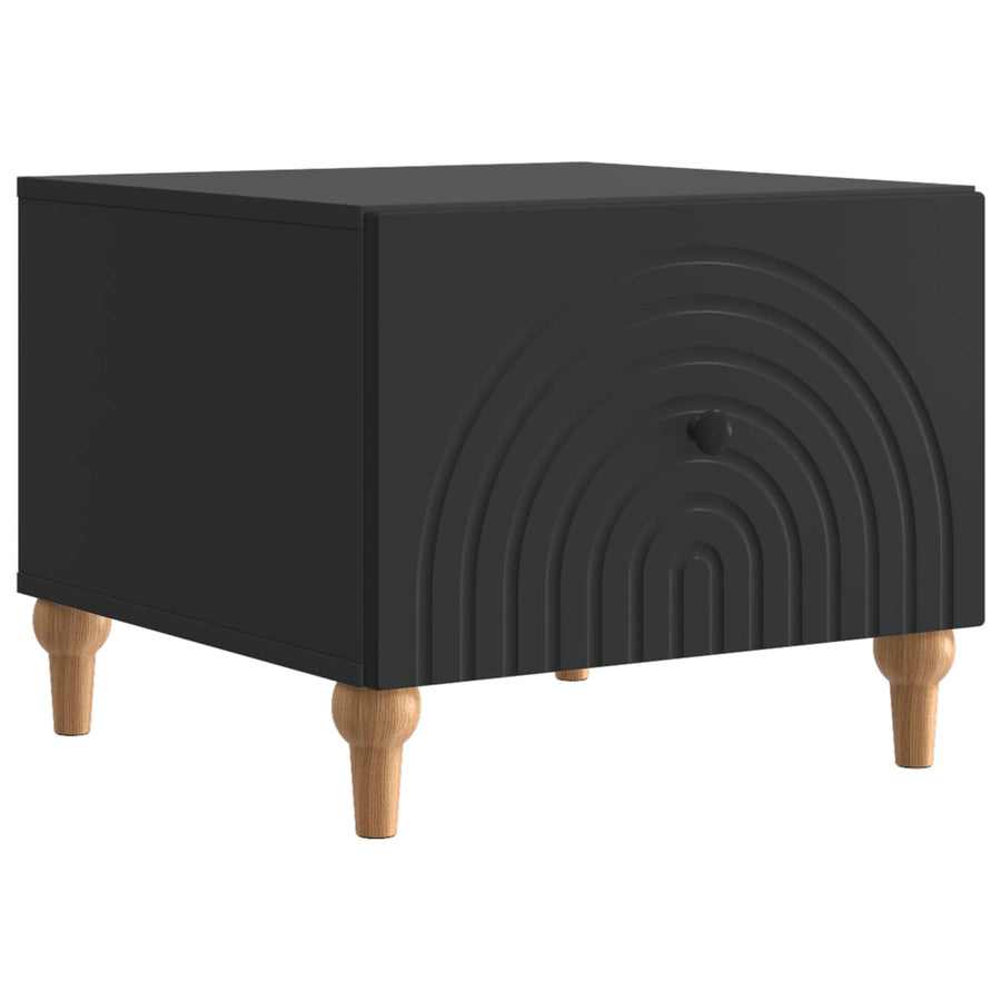 Salontafel met lade Zwart 49 x 50 x 40 cm Bewerkt hout