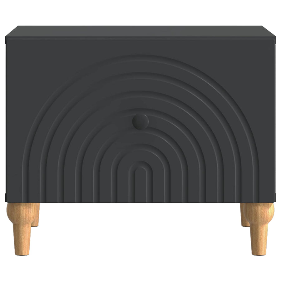Salontafel met lade Zwart 49 x 50 x 40 cm Bewerkt hout
