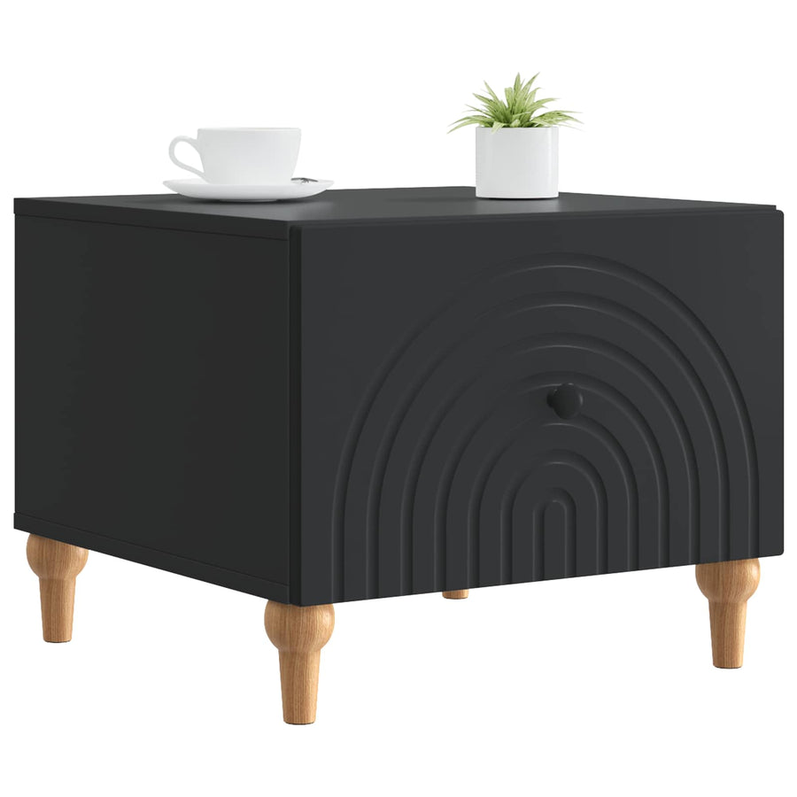 Salontafel met lade Zwart 49 x 50 x 40 cm Bewerkt hout