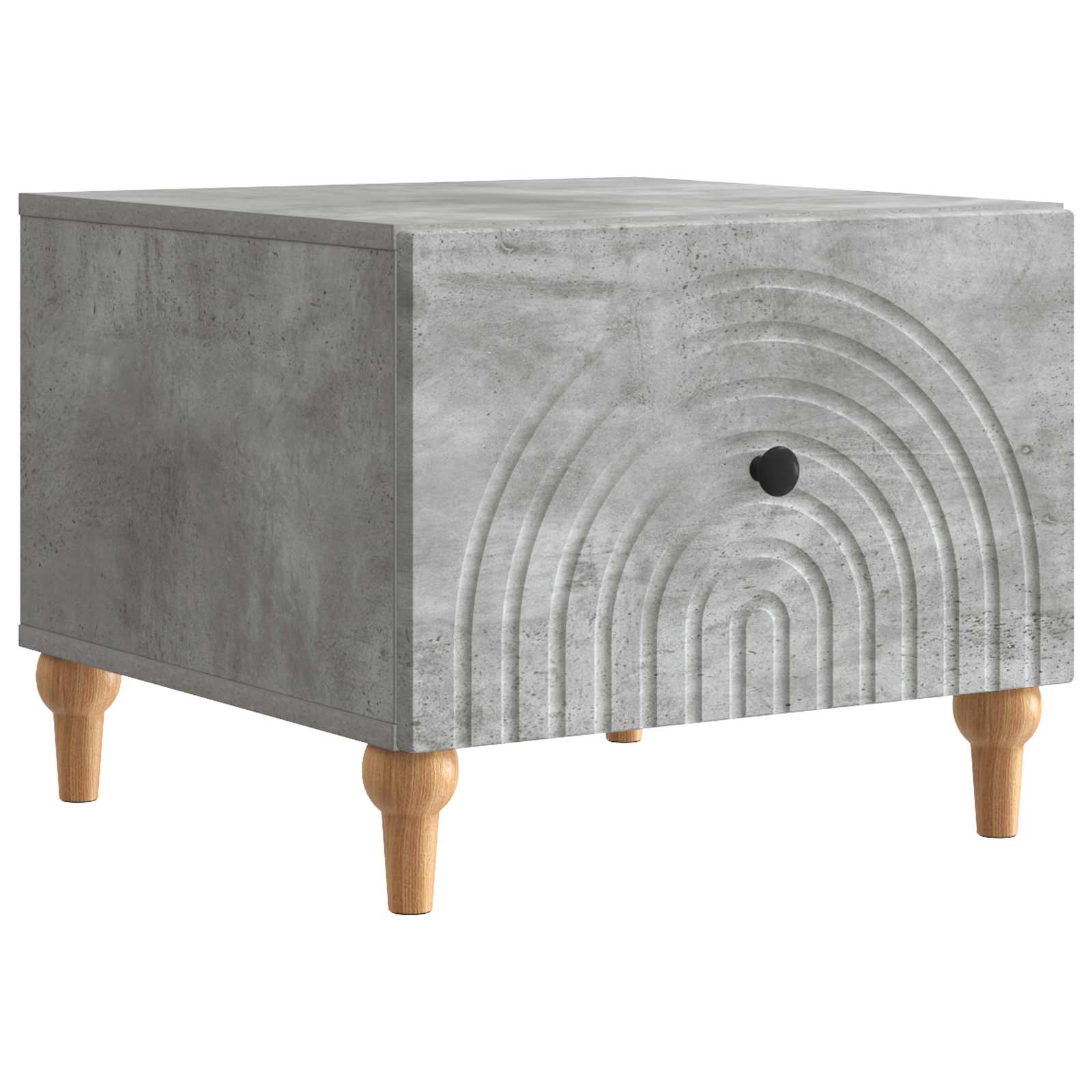Salontafel met lade Betongrijs 49 x 50 x 40 cm Bewerkt hout