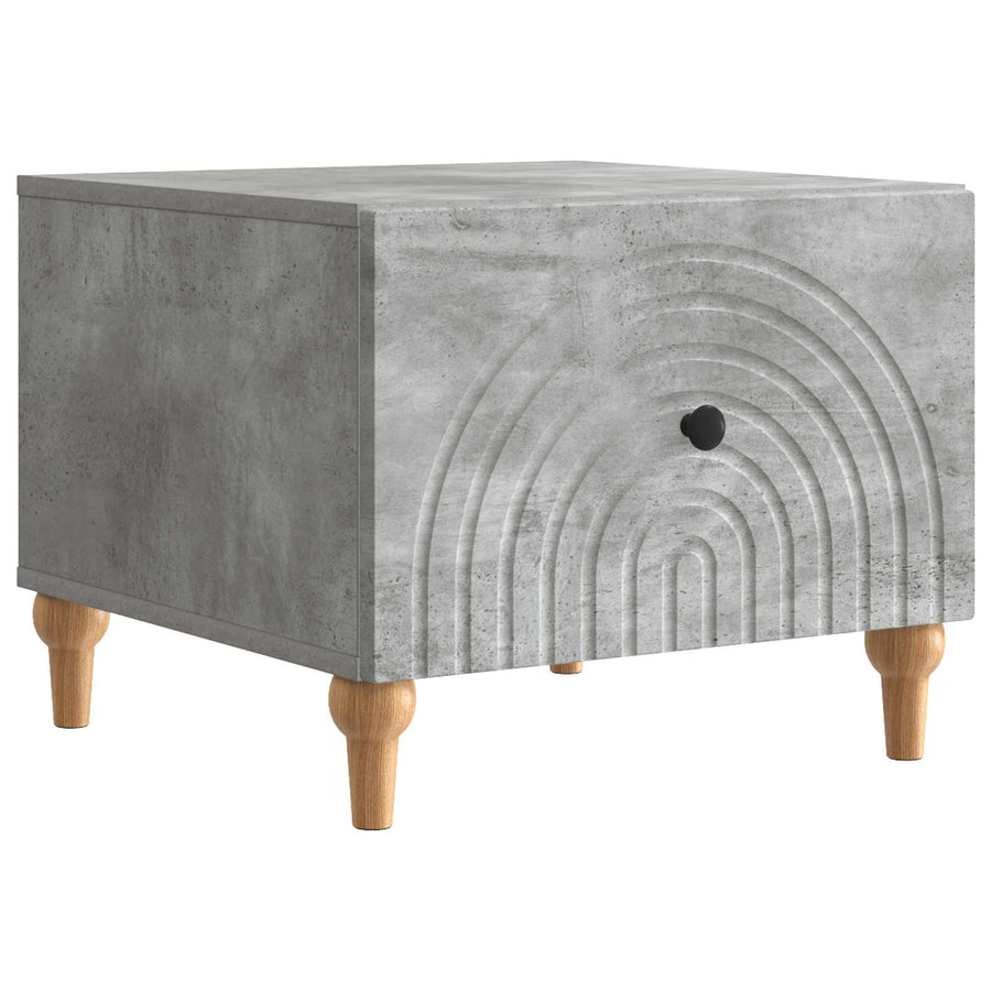 Salontafel met lade Betongrijs 49 x 50 x 40 cm Bewerkt hout