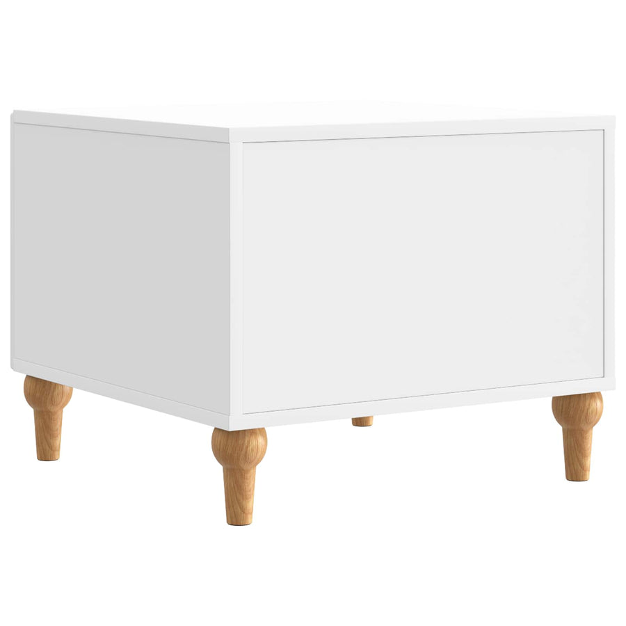 Salontafel met lade Hoogglans Wit 49 x 50 x 40 cm Bewerkt hout