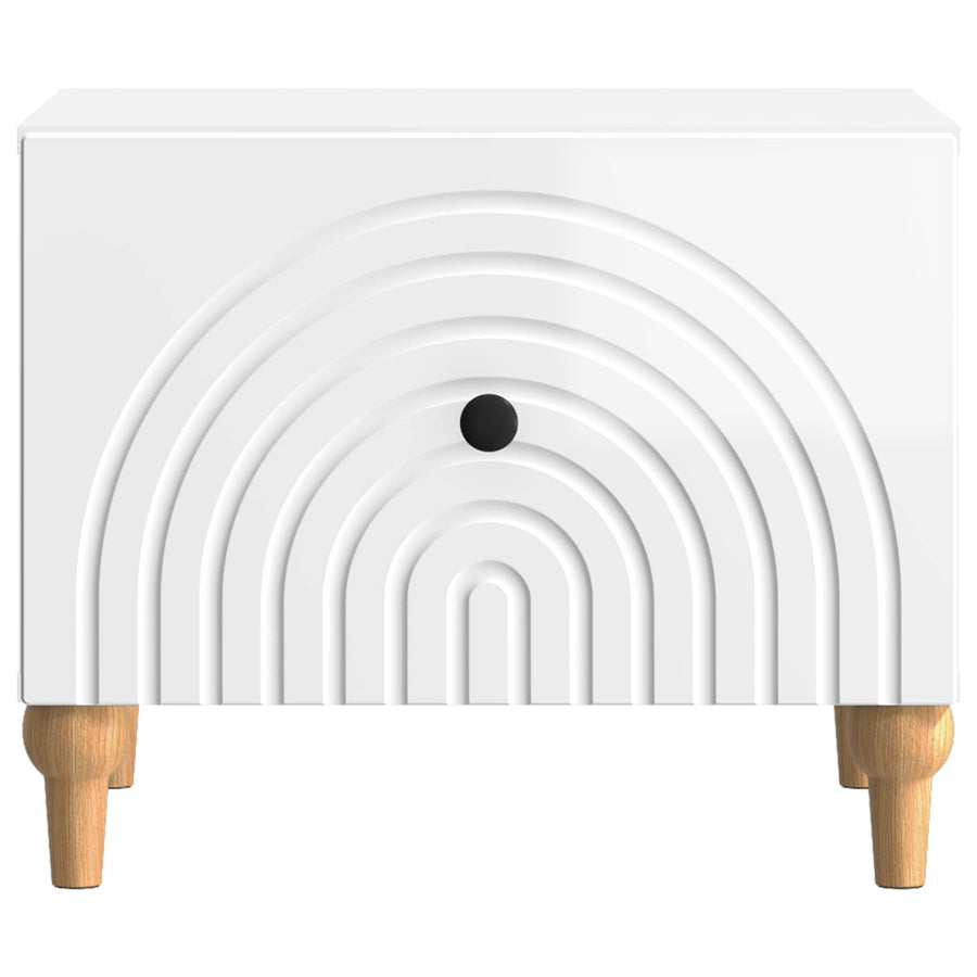 Salontafel met lade Hoogglans Wit 49 x 50 x 40 cm Bewerkt hout