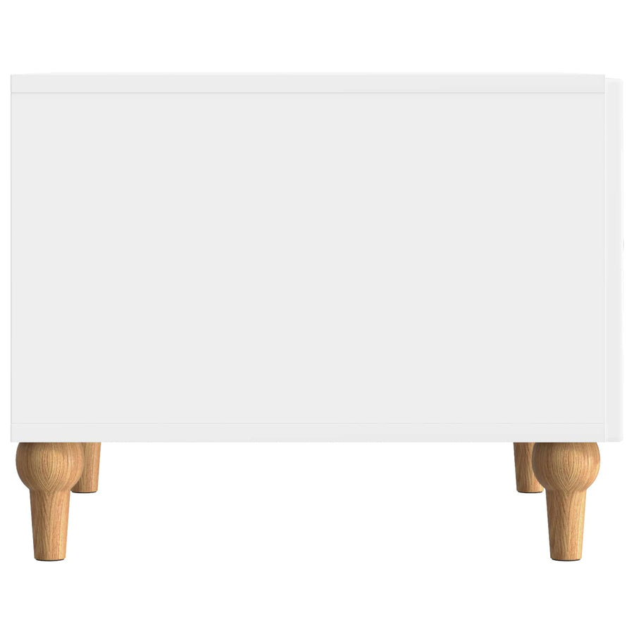 Salontafel met lade Hoogglans Wit 49 x 50 x 40 cm Bewerkt hout