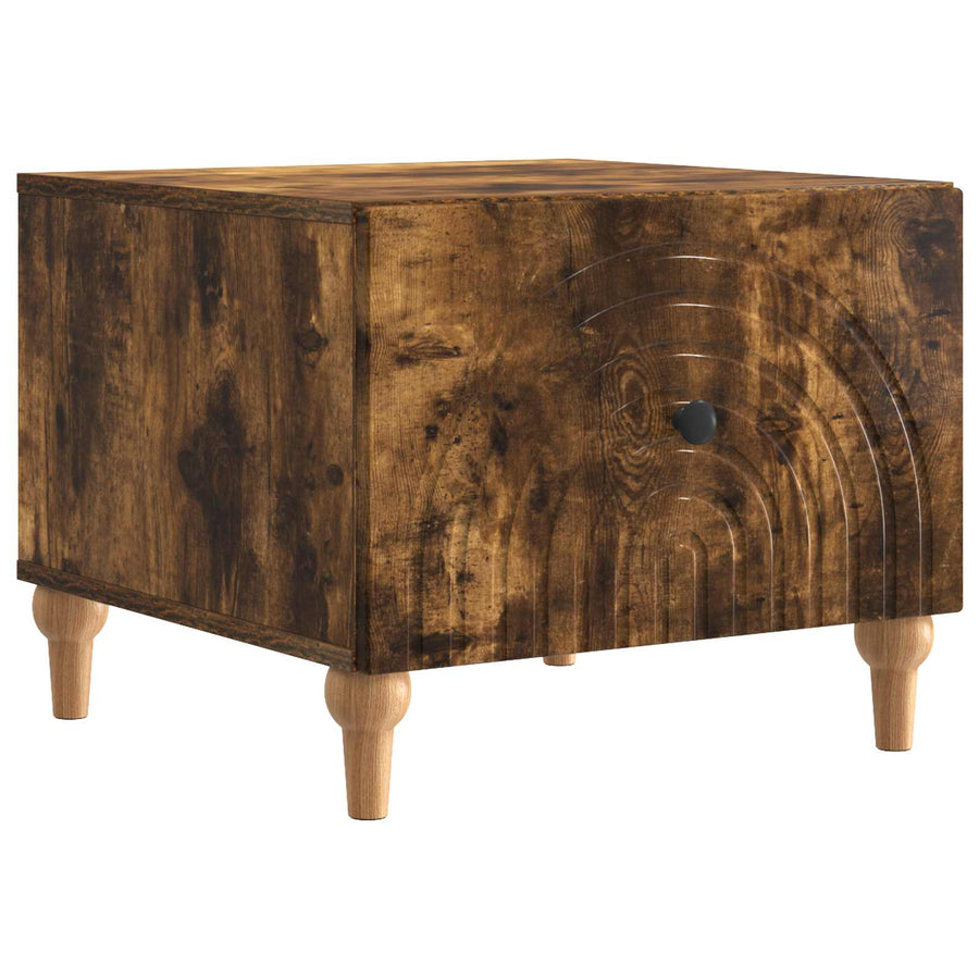 Salontafel met lade Gerookt eiken 49 x 50 x 40 cm Bewerkt hout