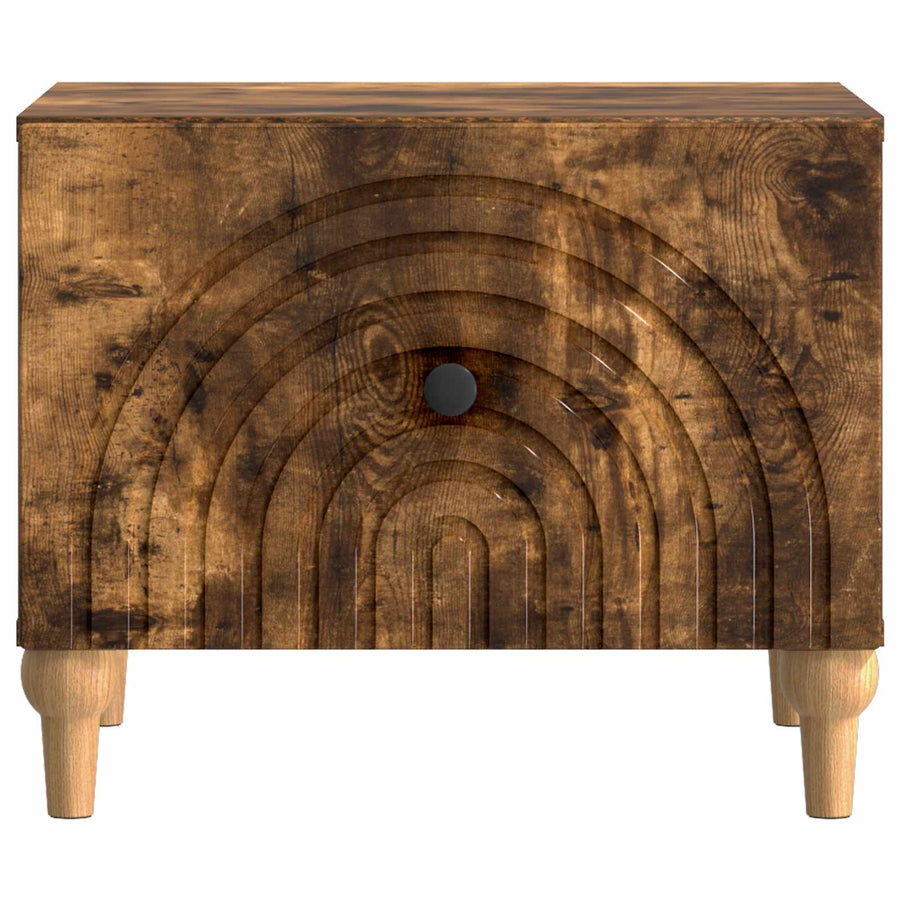 Salontafel met lade Gerookt eiken 49 x 50 x 40 cm Bewerkt hout