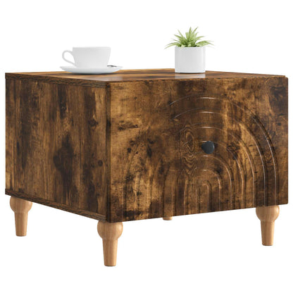 Salontafel met lade Gerookt eiken 49 x 50 x 40 cm Bewerkt hout
