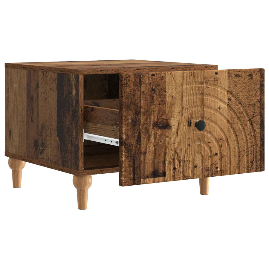 Salontafel met lade Oud hout 49 x 50 x 40 cm Bewerkt hout