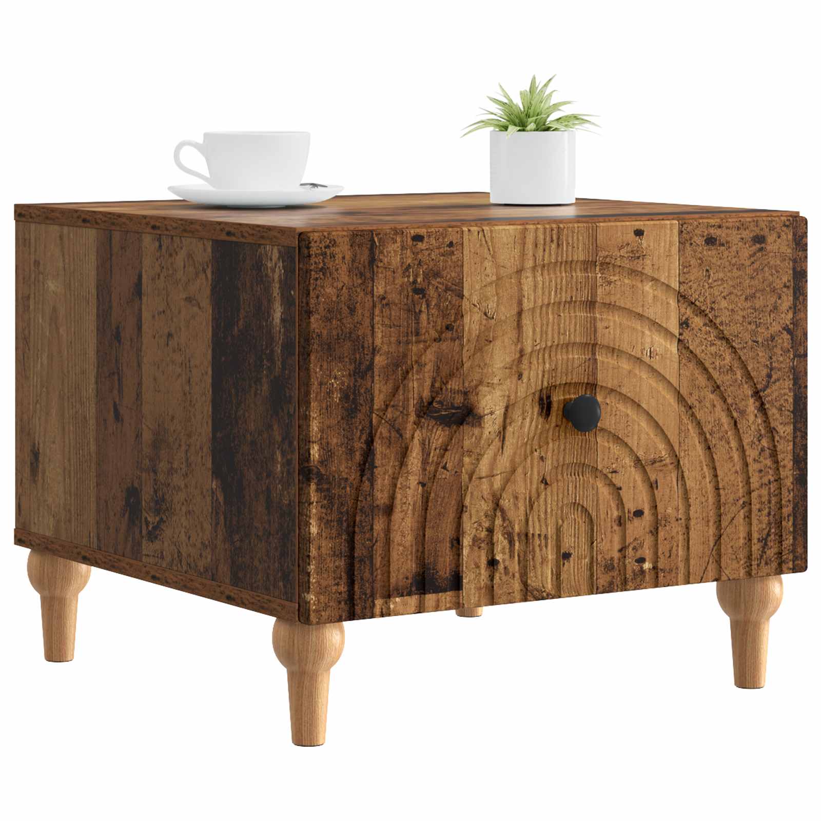 Salontafel met lade Oud hout 49 x 50 x 40 cm Bewerkt hout