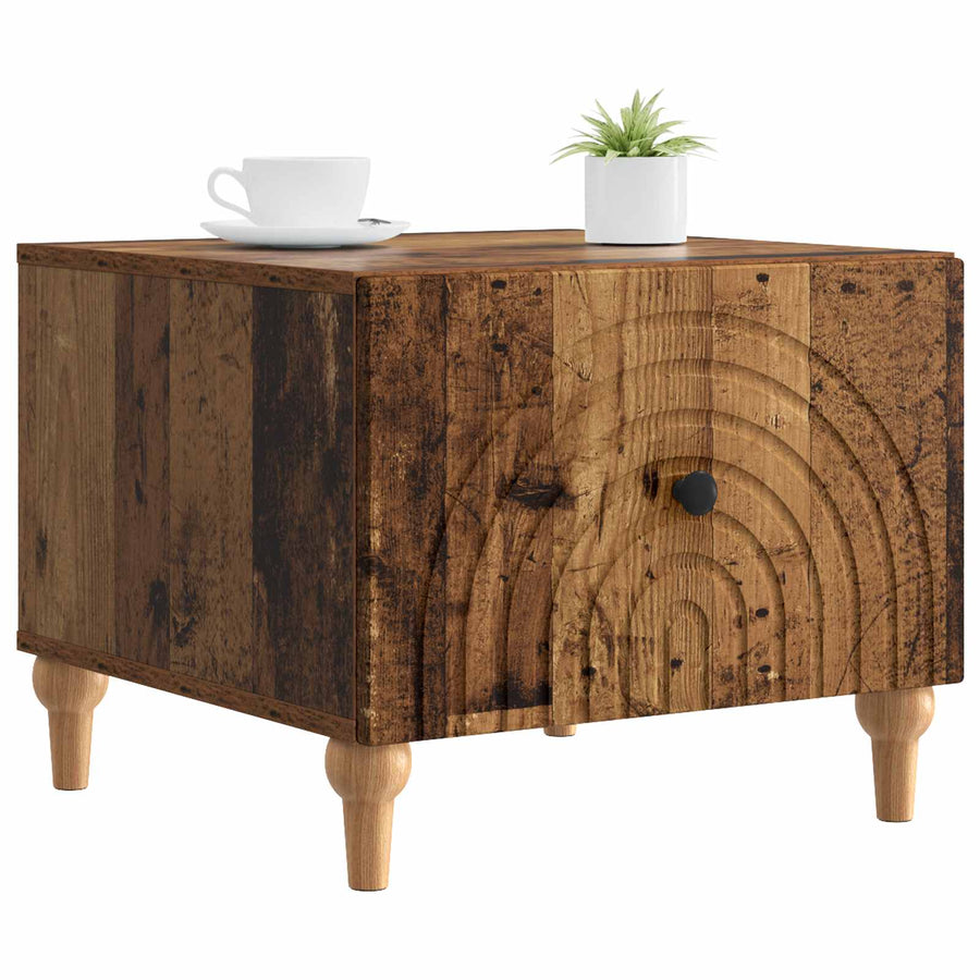 Salontafel met lade Oud hout 49 x 50 x 40 cm Bewerkt hout