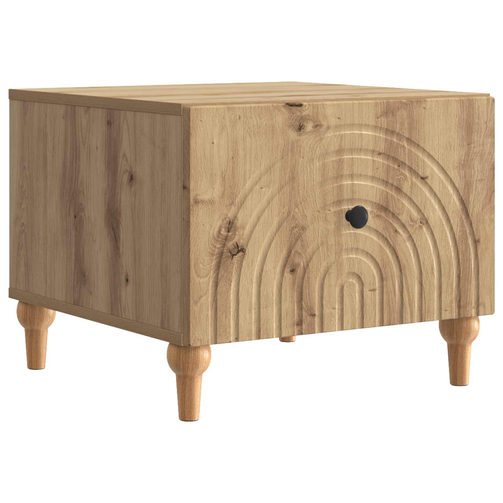Salontafel Artisanaal eiken 49 x 50 x 40 cm Bewerkt hout