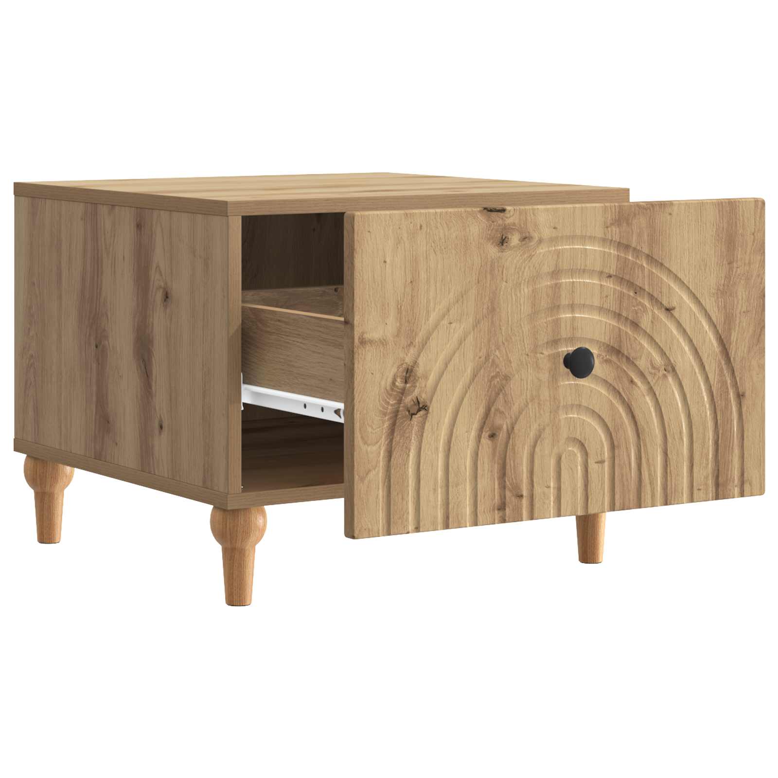 Salontafel Artisanaal eiken 49 x 50 x 40 cm Bewerkt hout