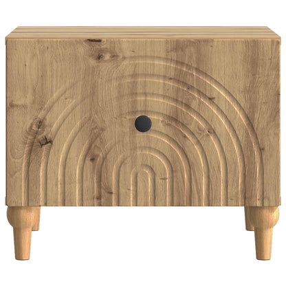 Salontafel Artisanaal eiken 49 x 50 x 40 cm Bewerkt hout
