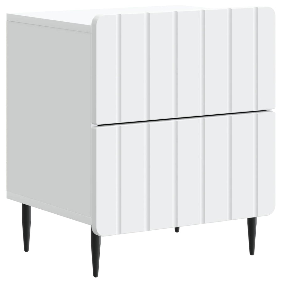 Nachtkastje met lade Wit 43 x 34,5 x 49,5 cm Bewerkt hout