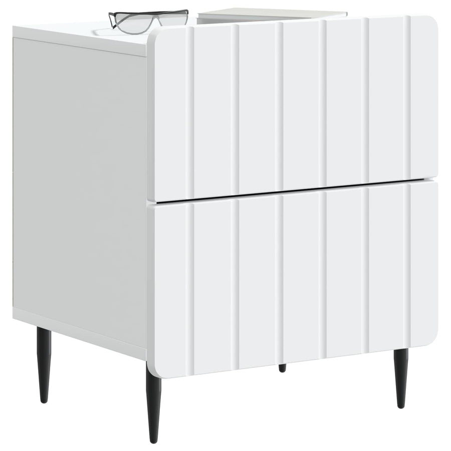 Nachtkastje met lade Wit 43 x 34,5 x 49,5 cm Bewerkt hout
