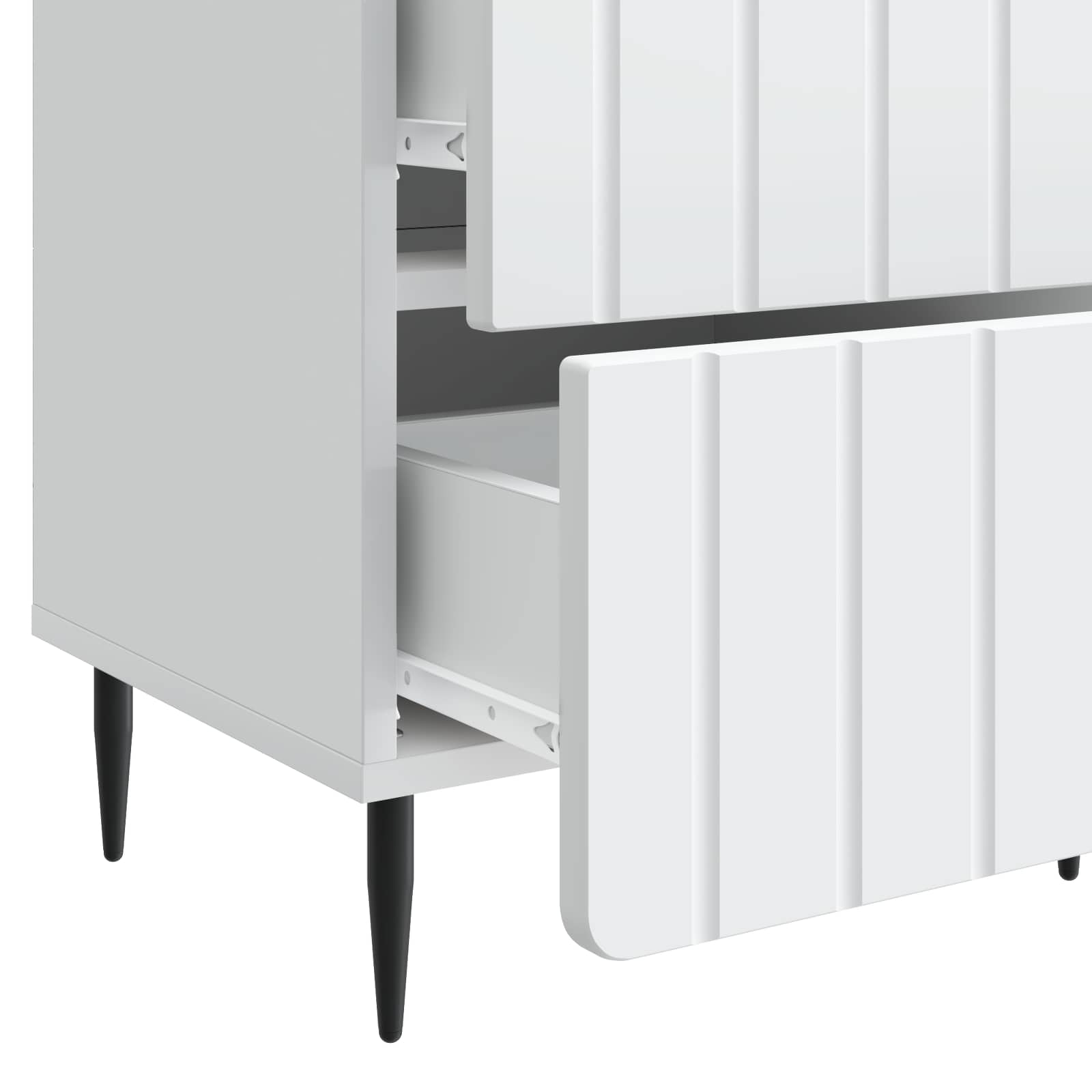 Nachtkastje met lade 2 pcs Wit 43 x 34,5 x 49,5 cm Bewerkt hout