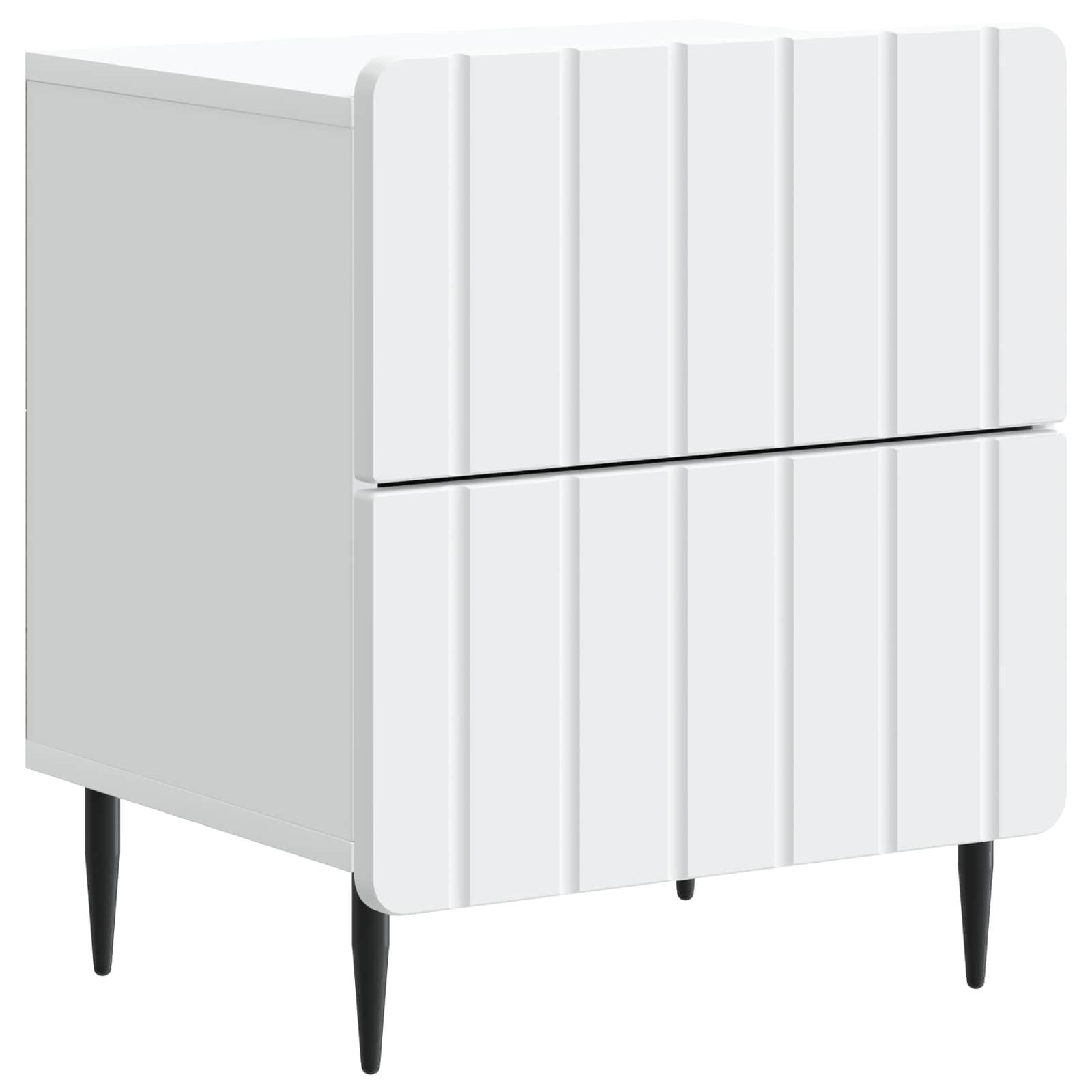 Nachtkastje met lade 2 pcs Wit 43 x 34,5 x 49,5 cm Bewerkt hout
