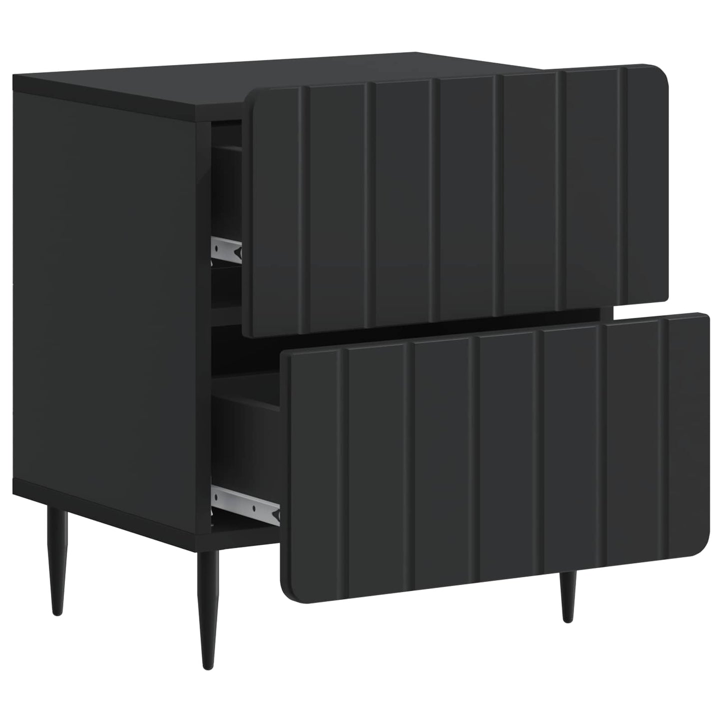 Nachtkastje met lade Zwart 43 x 34,5 x 49,5 cm Bewerkt hout