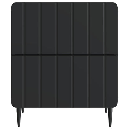 Nachtkastje met lade Zwart 43 x 34,5 x 49,5 cm Bewerkt hout