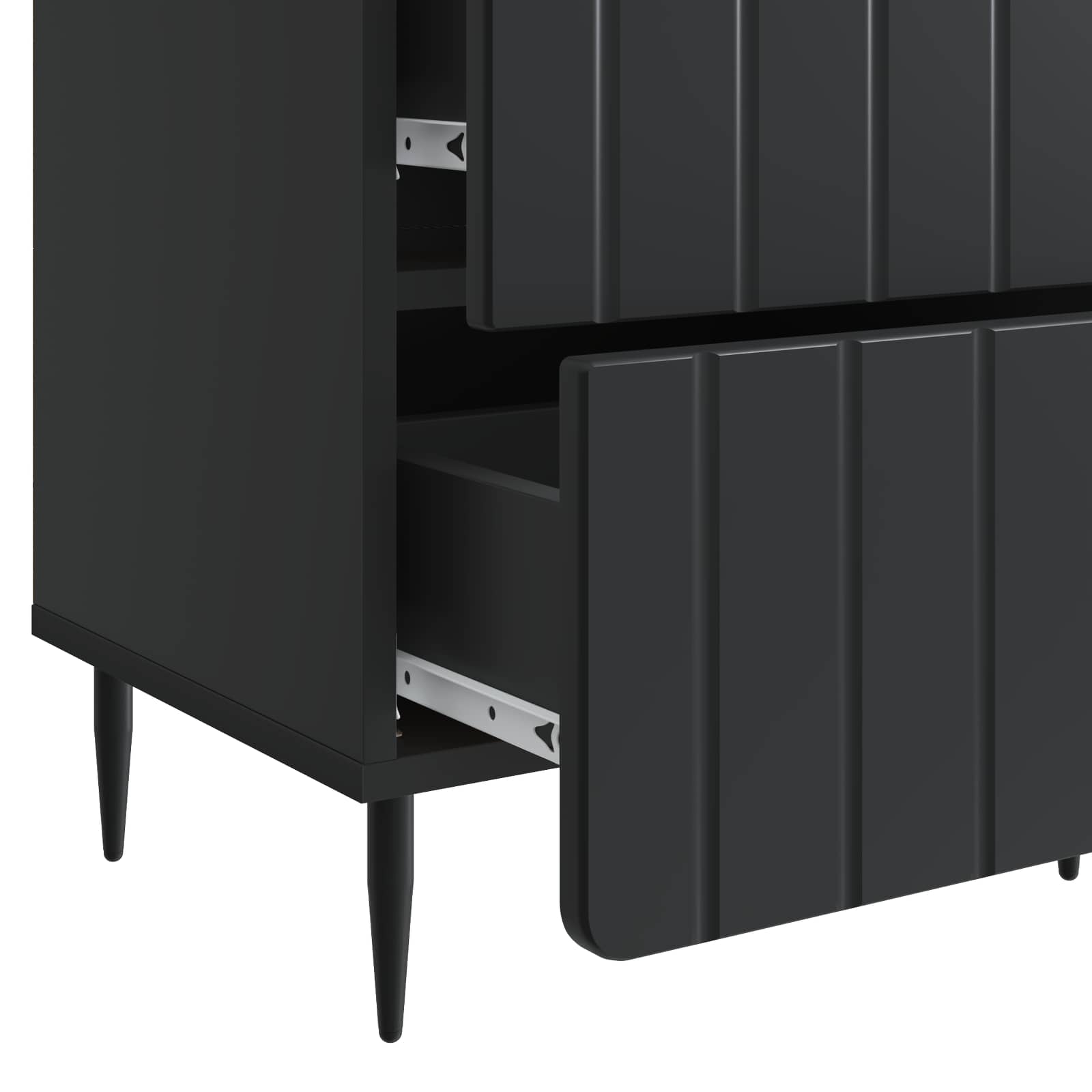 Nachtkastje 2 pcs Zwart 43 x 34,5 x 49,5 cm Bewerkt hout