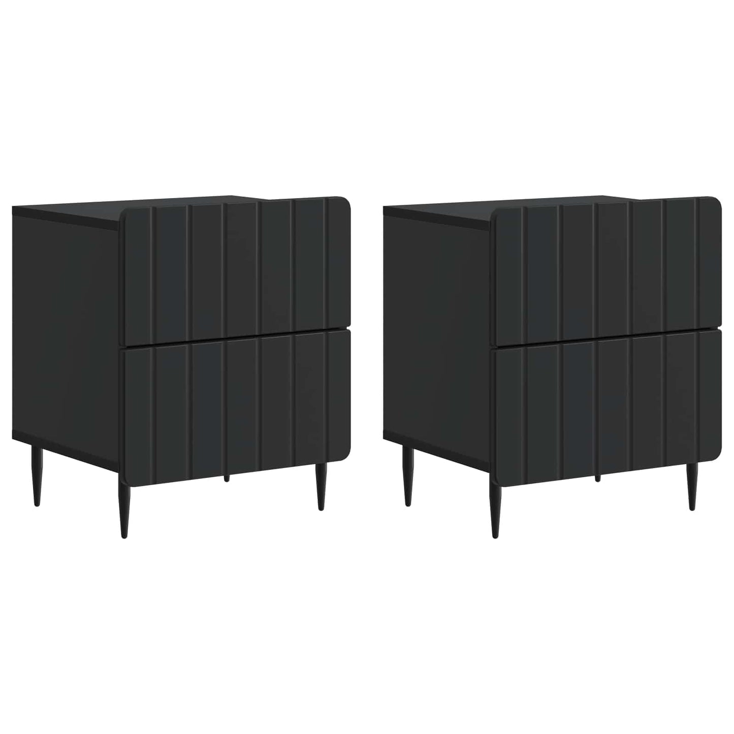 Nachtkastje 2 pcs Zwart 43 x 34,5 x 49,5 cm Bewerkt hout